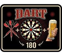 Cartel decorativo de chapa para jugadores de dardos: Dartboard 180