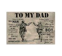 Cartel decorativo de metal con texto en inglés «To My Dad I Know It's Not Easy for A Man to Raise A Child Father», 8 x 12 pulgadas