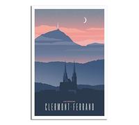 Cartel decorativo de viaje de la catedral de Clermont-Ferrand Cartel decorativo de la lona del dormitorio moderno póster de la pintura de la pared de arte de regalo