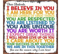 Cartel decorativo para aulas: Inclusión, espacio seguro, diversidad e inclusión. Novedad: placa de metal vintage de 30 x 30 cm.