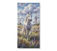 Cartel decorativo para puerta de aire fresco, diseño de mariposas y flores inspiradas en la naturaleza, suministros para festivales de jardín de primavera, 36 x 72 pulgadas