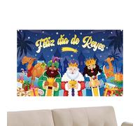 Cartel del Día de los Reyes | Decoración de Temporada de 6 x 5 pies, Fondo Festivo Decorativo | para Navidad, Iglesia, Escuela, Eventos, Oficina, hogar, Tienda, reuniones Familiares, Fiestas
