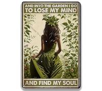 Cartel Disuasorio, Entro Al Jardín para Perder La Cabeza Y Encontrar Mi Alma De Mujer, Placa Metal Resistente, Protección UV Cartel De Advertencia para Decoración Oficina Cocina, 20X30Cm