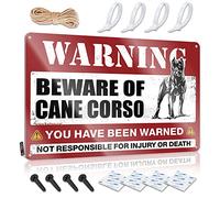 Cartel divertido con texto en inglés "Beware Of Cane Corso", letrero de estaño para habitación para dormitorio, divertido letrero vintage (30 x 40 cm)