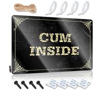 Cartel divertido con texto en inglés "Come Inside", placas divertidas para hombres, letrero de lata de café (30 x 40 cm)