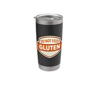 Cartel divertido con texto en inglés «Do Not Feed The Gluten Intollerance» Vaso térmico de acero inoxidable de doble pared