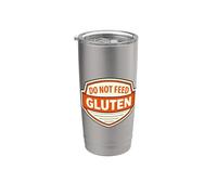 Cartel divertido con texto en inglés «Do Not Feed The Gluten Intollerance» Vaso térmico de acero inoxidable de doble pared