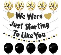 Cartel divertido con texto en inglés "We Were Just Starting To Like You", suministros de decoración de fiesta de jubilación, guirnalda colgante con purpurina, globos, banderines, oficina, hogar,