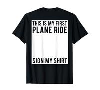 Cartel divertido de «Este es mi primer viaje en avión» con mi camisa en la parte trasera Camiseta