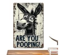 Cartel Divertido Para Baño - Decoración de Aseo con Estilo Rústico - Carteles Divertidos para Decorar Pared de Baño | Para Aseo Cuarto De Invitados Interior Y Exterior