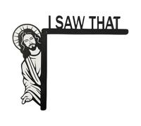 Cartel en la puerta "He visto a ese Jesús" - Colgado de Pared de Madera | 20,5x17,5x0,5 cm, Cartel Decorativo para la Protección del Hogar para Puertas, Ventanas, Espejos y Armarios, Regalo C