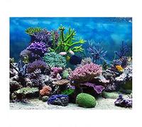 Cartel Fondo Acuario Cartel Tanque Peces Adhesivo PVC Arrecife De Coral Bajo Agua Papel Decoración Calcomanías Adhesivas (61 * 41Cm)