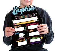Cartel Foto Primer y Último Día de Cole - Panel Personalizado con Nombre Borrable y Reutilizable, Accesorio para Guardería, Infantil y Primaria - Regalo Vuelta al Cole (Estilo 7)