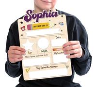 Cartel Foto Primer y Último Día de Cole - Panel Personalizado con Nombre Borrable y Reutilizable, Accesorio para Guardería, Infantil y Primaria - Regalo Vuelta al Cole (Estilo 3)