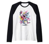 Cartel gráfico con Personajes Pop de Happy Robot Peace Graffiti Camiseta Manga Raglan
