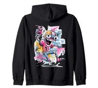 Cartel gráfico con Personajes Pop de Happy Robot Peace Graffiti Sudadera con Capucha