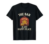 Cartel gráfico de The Bar Is My Happy Place Pub Camiseta