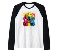 Cartel gráfico Golden Dog Double Peace con Personajes Pop Retro Camiseta Manga Raglan