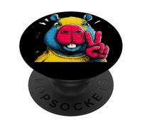 Cartel gráfico gráfico de Capybara Peace Graffitti con Personajes Pop PopSockets PopGrip Adhesivo