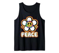 Cartel Hippie Peace con Forma de Girasol y Paz, Retro, con un Toque Floral Camiseta sin Mangas