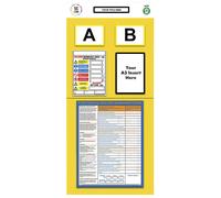 Cartel informativo para etiquetado doble de estanterías evaluación, H x A 2000 x 900 mm