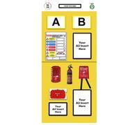 Cartel informativo para etiquetado doble de estanterías protección contra incendios, H x A 2000 x 900 mm