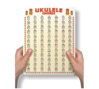 Cartel laminado de 84 acordes de pared para ukelele Acordes Soprano Concierto Tenor Principiante para cuaderno | Una nueva canción de música | 8.5 x 11 pulgadas