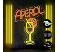 Cartel LED de cóctel con aperol de neón, cartel de neón para bar, cartel LED personalizado, cartel de cóctel, bar, luz neón, regulable, acrílico LED, decoración para casa, restaurante, fiesta
