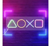 Cartel luminoso neón colorido para gamer (42 x 13 cm), letras luminosas conmutables USB, decoración de pared neón gaming, letreros LED neón gaming para gamers, streamers, niños, adolescentes y