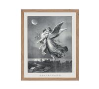 Cartel Master Classic Religious Partter - Vintage espiritual: regalo para el amigo del artista - Angel and A Child Flying to Heaven Wings - Decor