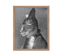 Cartel Master Vintage Brunhilde The Cat Poster - Retro Blinded Cat con estampado de casco alado - Arte de gato - Regalo divertido para l su aman