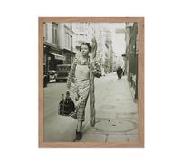 Cartel Master Vintage Woman With Baguette Pster - Retro Wine Print - Food & Drink Art - Gift for Men Women & Baker - Decoracin para Bar Man Cav