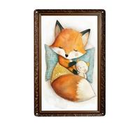 Cartel metálico 20x30 Hogar Decoración El zorrito está dormido