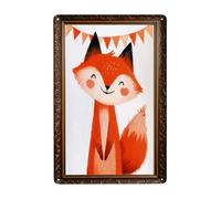 Cartel metálico 20x30 Hogar DecoraciónZorrito sonriente