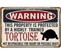 Cartel Metálico, Advertencia Pty Protegido por Tortoise Retro, Placa De La Pared Póster Protección UV, Resistente Señal De Advertencia para Cocina Sala De Estar Oficina, 20X30Cm