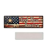 Cartel Metálico Bandera Americana | Bandera estadounidense vintage de hojalata 40,1x9,9 cm | Decoración De Pared Memorial Day,Para El Memorial Day, Exterior, Patio, Porche, Jardín, Salón