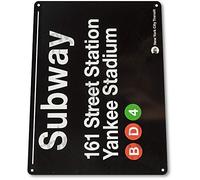 Cartel metálico de metal con texto en inglés "Metro 161 Yankee Stadium" de Nueva York Street Garage Store A630, 20 x 30,5 cm