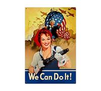 Cartel Metálico, Rosie La Remachadora ¡Podemos Hacerlo!, Placa De La Pared Póster Duradero, Resistente Cartel De Advertencia para Cafetería Bar Cocina, 20X30Cm