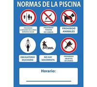 Cartel Normas De Piscina Sin Socorrista PVC Glasspack 0,4mm 50x40 cm | NORMALUZ - RD2A067