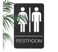 Cartel para baño para actividades | 23 x 15 cm moderno autoadhesivo etiqueta unisex - Señales de servicios higiénicos | Para puerta de negocios, aseo, oficina, casa, restaurante, tienda y servicios