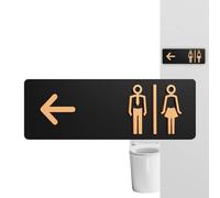 Cartel para baño para actividades comerciales | Adhesivo acrílico izquierdo y derecho - Señal direccional para servicios higiénicos | Apto para áreas de descanso, edificios, hoteles, restaurantes