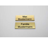 Cartel para puerta con grabado dorado - Placa para nombre - Oficina de plástico - autoadhesivo, rectangular, grabado, grabado, diseñado, tamaño grande: 6 x 2 cm - 8 x 3,5 cm, Dorado