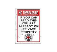 Cartel para puerta de plástico acrílico con texto en inglés "No Trespassing If You Can Read This You Are On Private", 15,2 x 20,3 cm, autoadhesivo, uso para oficina/negocio, fácil de aplicar