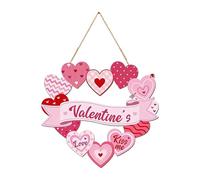 Cartel para puerta de San - Placa de madera con corazón de amor - Decoración para puerta de entrada - Para exterior, salón, tienda, café, , pared, ventana, boda, aniversario