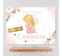 Cartel Personalizable Ceremonia Angelita (Textos Personalizables), Tamaño 100x80cm, Papel 180gr, Decoración de Ceremonias