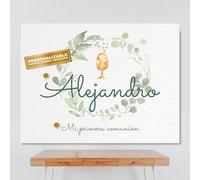 Cartel Personalizable Ceremonia Cáliz (Textos Personalizables), Tamaño 100x80cm, Papel 180gr, Decoración de Ceremonias