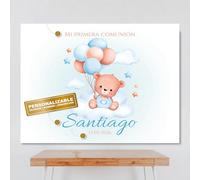 Cartel Personalizable Ceremonia Osito (Textos Personalizables), Tamaño 100x80cm, Papel 180gr, Decoración de Ceremonias