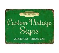 Cartel Personalizado de Metal Estilo Vintage - Letrero Personalizado con Texto, Foto o Logo para Decoración de Pared - Placa Metálica para Casa, Oficina, Garaje, Negocio y Exterior