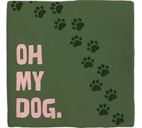 Cartel Personalizado - Deco Tile Oh My Dog - Placa Decorativa - Motivo de Perro - Decoración de Pared Original - Flamingo
