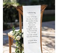 Cartel personalizado para silla de boda para seres queridos perdidos, pancarta conmemorativa de boda, decoración de ceremonia de recuerdo, letrero de bienvenida de lino moderno (38 x 100 cm x 40